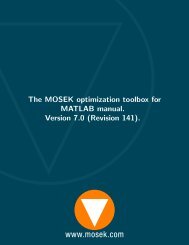 The MOSEK optimization toolbox for MATLAB manual Version 7.0 (Revision 141)
