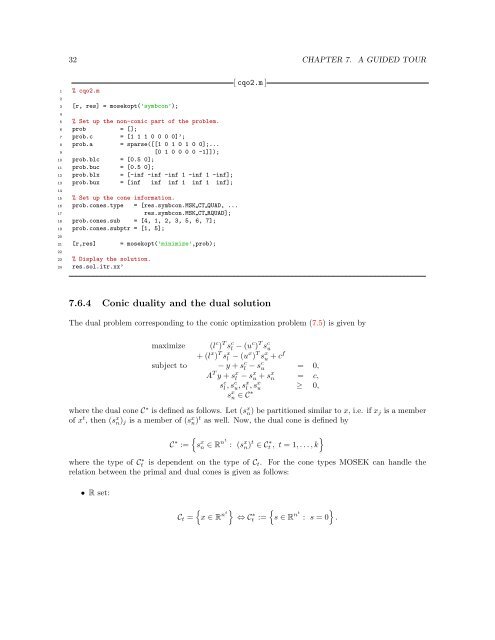 The MOSEK optimization toolbox for MATLAB manual Version 7.0 (Revision 141)