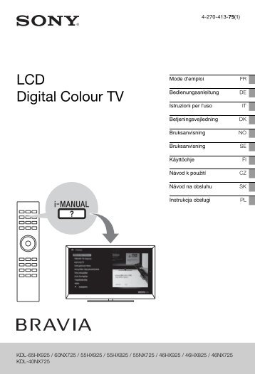 Sony KDL-55HX825 - KDL-55HX825 Istruzioni per l'uso Norvegese