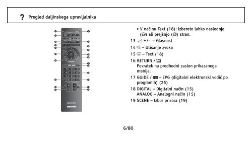 Sony KDL-26EX302 - KDL-26EX302 Istruzioni per l'uso Sloveno