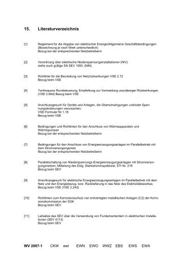 wv 15 - Werkvorschriften Zentralschweiz