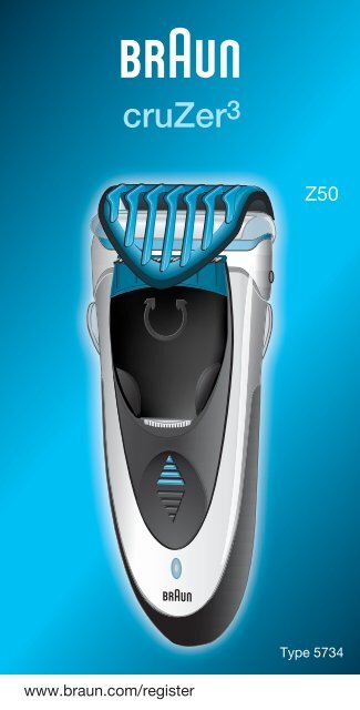 Braun CruZer2, CruZer3, CruZer4 Face, CruZer5 Face-Z40, Z50, 2778, 2878 - Z50, CruZer3 UK, FR, PL, CZ, SK, HU, HR, SL, TR, RU, UA, ARAB