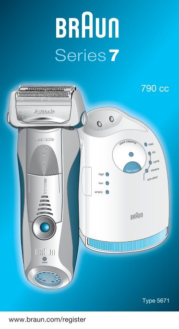 Braun Series 7, Pulsonic, Prosonic, Active Power-790cc, 9595, 9795 - 790cc, Series 7 UK, FR, PL, CZ, SK, HU, HR, SL, TR, RU, UA, ARAB