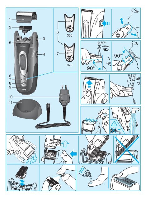 Braun Series 3, Contour, Contour Sportive, Contour Classic-380, 5877, 5887, 5888 - 380, 370, 360, Series 3 UK, FR, PL, CZ, SK, HU, HR, SL, TR, RU, UA, ARAB