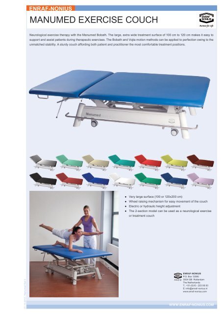 Manumed Exercise Couch The Enraf Nonius Partnersite