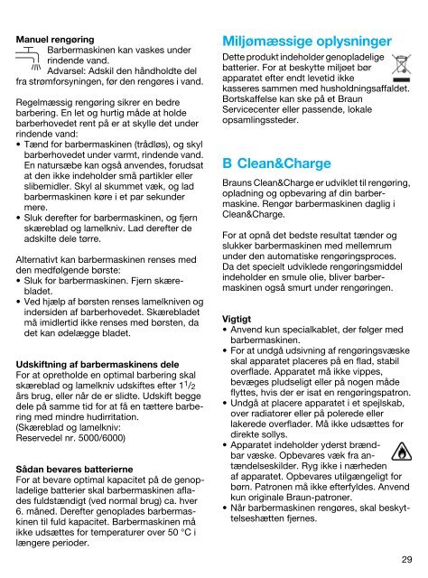 Braun Clean &amp; Charge, Flex XP, Contour, 5722, 5735-Clean &amp; Charge (Flex XP, Contour) - 5790, Flex XP II System DE, UK, FR, ES, PT, IT, NL, DK, NO, SE, FI, TR, GR