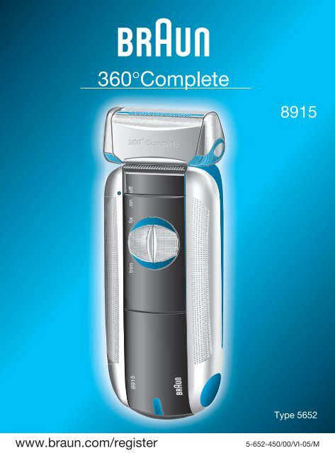 Braun Series 5, 360&deg; Complete-8915, 510 - 8915, 360&deg;Complete DE, UK, FR, ES, PT, IT, NL, DK, NO, SE, FI, TR, GR