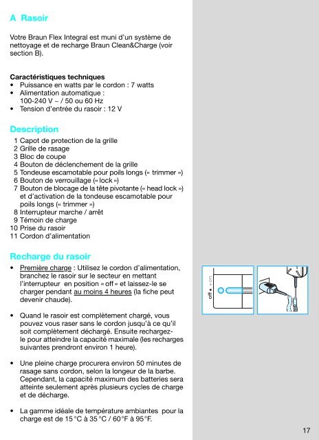 Braun Clean &amp; Charge, Flex Integral, 5485-Clean &amp; Charge (Flex Integral) - 5441, Flex Integral System UK, FR, ES (USA, CDN, MEX)