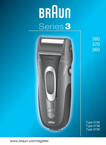 Braun Series 3, Contour-370, 380, 5775, 5875, 5876, 5884 - 380, 370, 360, Series 3 UK, FR, PL, CZ, SK, HU, HR, SL, TR, RU, UA, ARAB