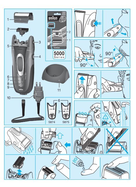 Braun Series 3, Contour-350, 360, 5873, 5874 - 5877, 5875, 5874, Contour Series UK, FR, PL, CZ, SK, HU, HR, SL, TR, RU, UA, ARAB