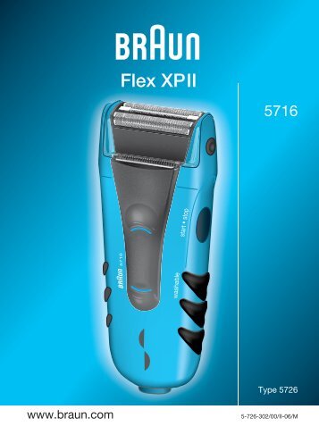 Braun Flex XP II-5715, 5716 cord - 5716, Flex XP II DE, UK, FR, ES, PT, IT, NL, DK, NO, SE, FI, TR, GR