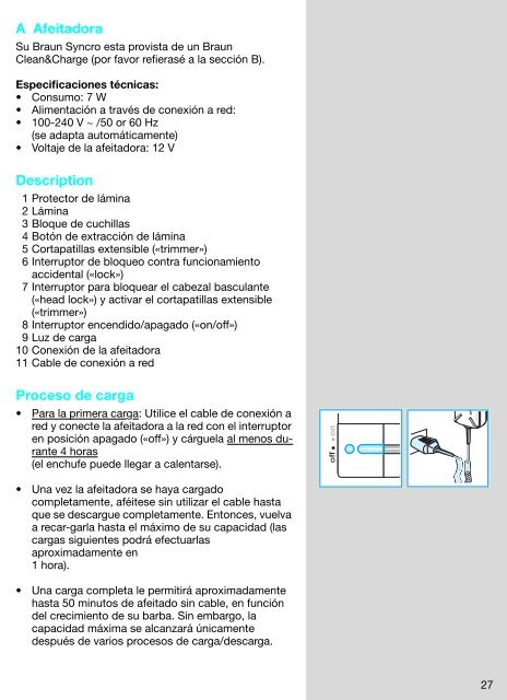 Braun Flex Integral + Clean &amp; Charge-5441, 5442 - 5441, Flex Integral System UK, FR, ES (USA, CDN, MEX)