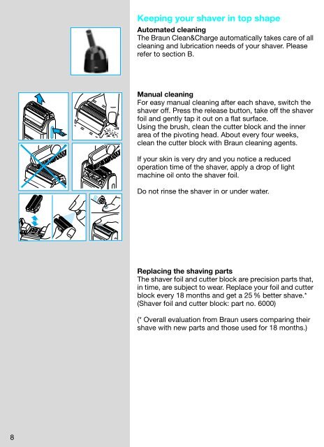 Braun Flex Integral + Clean &amp; Charge-5441, 5442 - 5441, Flex Integral System UK, FR, ES (USA, CDN, MEX)