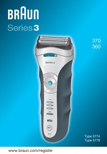 Braun Series 3-360 - 370, 360, Series 3 UK, FR, PL, CZ, SK, HU, HR, SL, TR, RU, UA, ARAB