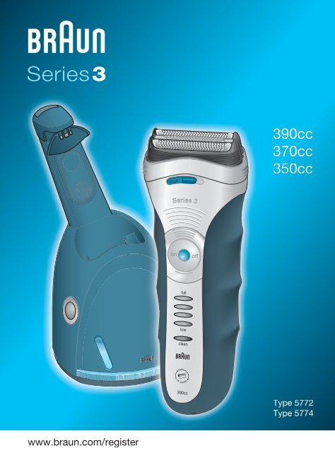 Braun Series 3-390cc, 395cc-3 - 390cc, 370cc, 350cc, Series 3 DE, UK, FR, ES, PT, IT, NL, DK, NO, SE, FI, TR, GR