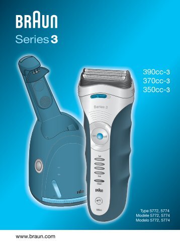 Braun Series 3-390cc, 395cc-3 - 390cc-3, 370cc-3, 350cc-3, Series 3 UK, FR, ES (USA, CDN, MEX)