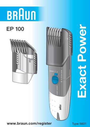 Braun Exact Power-EP50, EP60, EP80, EP100 - EP100 Exact Power UK, FR, PL, CZ, HU, TR, GR, RU, UA, ARAB