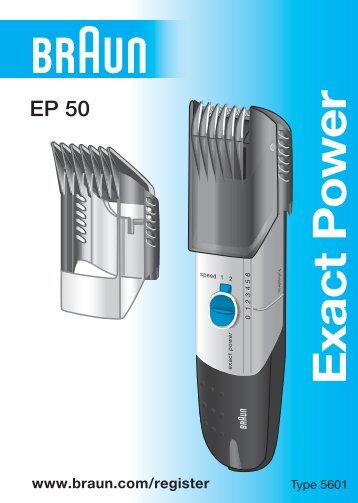 Braun Exact Power-EP50, EP60, EP80, EP100 - EP50 Exact Power DE, UK, FR, ES, PT, IT, NL, DK, NO, SE, FI, TR, GR