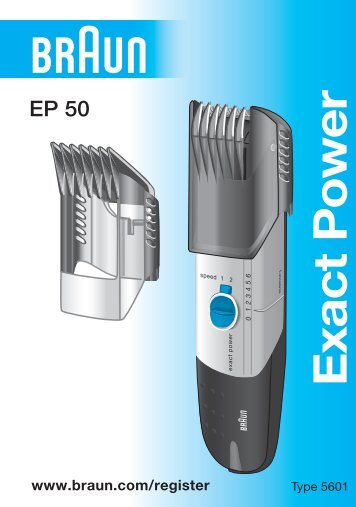 Braun Exact Power-EP50, EP60, EP80, EP100 - EP50 Exact Power UK, FR, PL, CZ, HU, TR, GR, RU, UA, ARAB