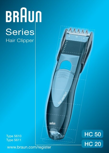Braun Hair Perfect-HC20 - HC50, HC20, Hair Clipper/Hair Perfect DE, UK, FR, ES, PT, IT, NL, DK, NO, SE, FI, TR, GR