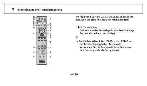 Sony KDL-46W5830 - KDL-46W5830 Istruzioni per l'uso Tedesco