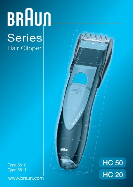 Braun Hair Perfect-HC20 - HC50, HC20, Hair Clipper/Hair Perfect UK, FR, PL, CZ, SK, HR, HU, TR, RO, RU, UA, ARAB