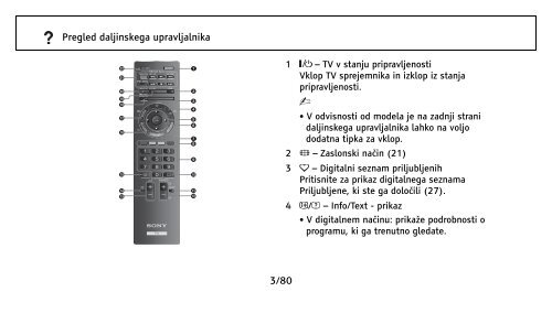 Sony KDL-37EX401 - KDL-37EX401 Istruzioni per l'uso Sloveno