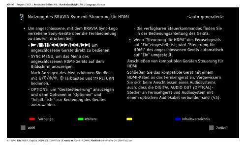 Sony KDL-52Z5800 - KDL-52Z5800 Istruzioni per l'uso Tedesco