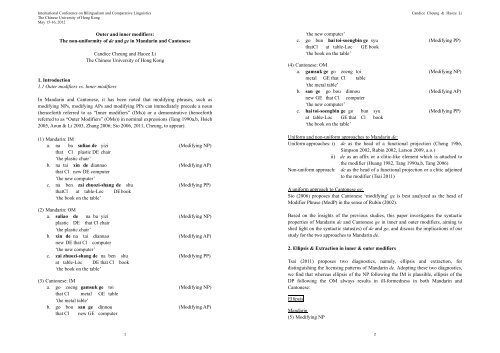Modifier Chinese Outer and inner modifiers - The Chinese University of Hong Kong