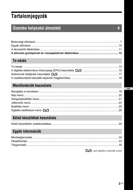 Sony KDL-20S2000 - KDL-20S2000 Istruzioni per l'uso Ungherese