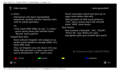 Sony KDL-52Z5800 - KDL-52Z5800 Istruzioni per l'uso Turco