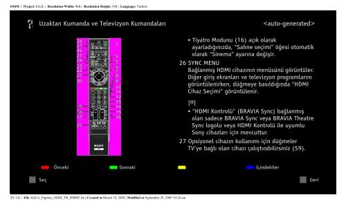 Sony KDL-52Z5800 - KDL-52Z5800 Istruzioni per l'uso Turco