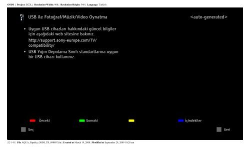 Sony KDL-52Z5800 - KDL-52Z5800 Istruzioni per l'uso Turco