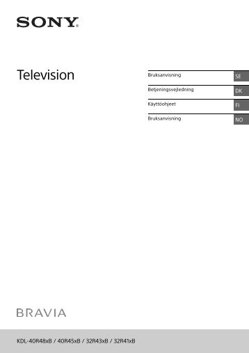 Sony KDL-32R430B - KDL-32R430B Istruzioni per l'uso Svedese