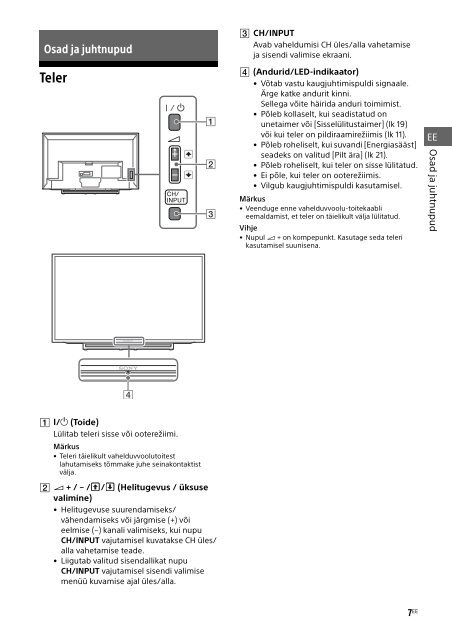 Sony KDL-32R430B - KDL-32R430B Istruzioni per l'uso Estone