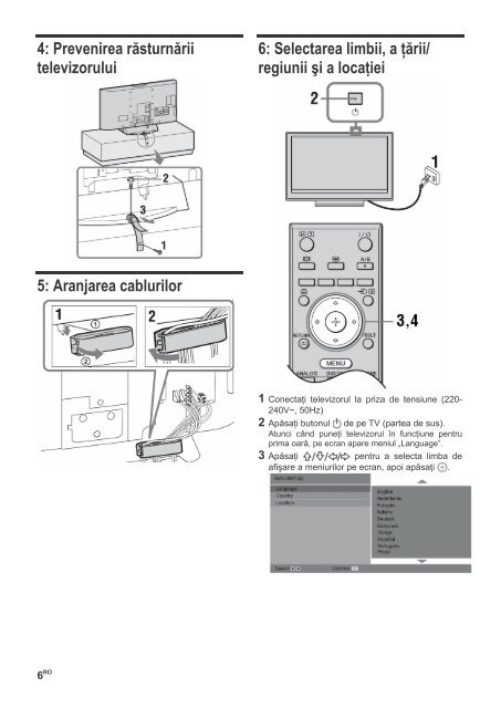 Sony KDL-26U3020 - KDL-26U3020 Istruzioni per l'uso Rumeno