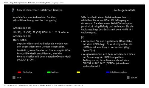 Sony KDL-37W5820 - KDL-37W5820 Istruzioni per l'uso Tedesco