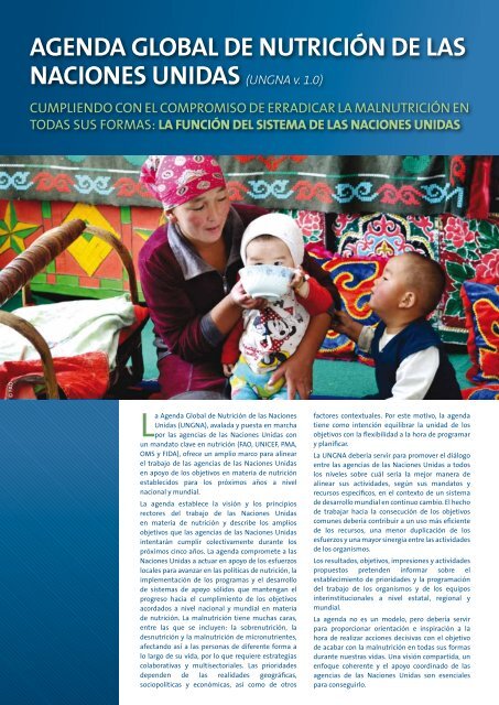 Agenda Global de Nutrición de las Naciones Unidas La