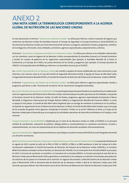 Agenda Global de Nutrición de las Naciones Unidas La