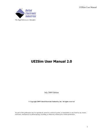 UEISim User Manual - United Electronic Industries