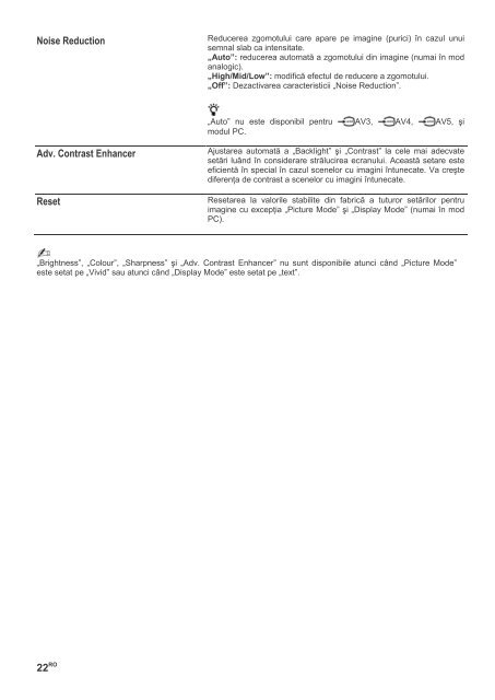 Sony KDL-26P302H - KDL-26P302H Istruzioni per l'uso Rumeno