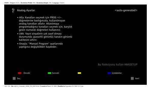 Sony KDL-46W5810 - KDL-46W5810 Istruzioni per l'uso Turco