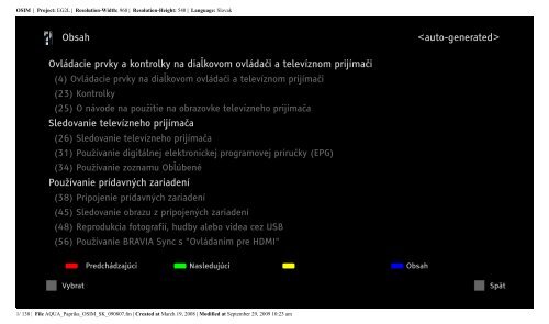 Sony KDL-46Z5800 - KDL-46Z5800 Istruzioni per l'uso Slovacco