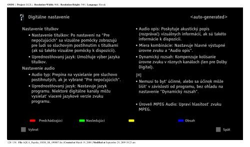 Sony KDL-46Z5800 - KDL-46Z5800 Istruzioni per l'uso Slovacco