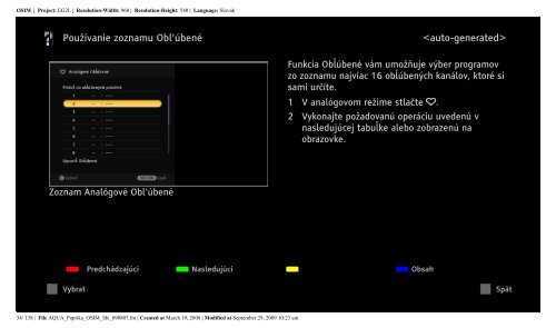 Sony KDL-46Z5800 - KDL-46Z5800 Istruzioni per l'uso Slovacco