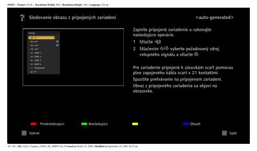 Sony KDL-46Z5800 - KDL-46Z5800 Istruzioni per l'uso Slovacco