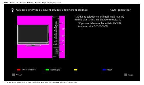 Sony KDL-46Z5800 - KDL-46Z5800 Istruzioni per l'uso Slovacco