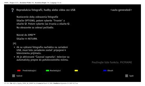 Sony KDL-46Z5800 - KDL-46Z5800 Istruzioni per l'uso Slovacco