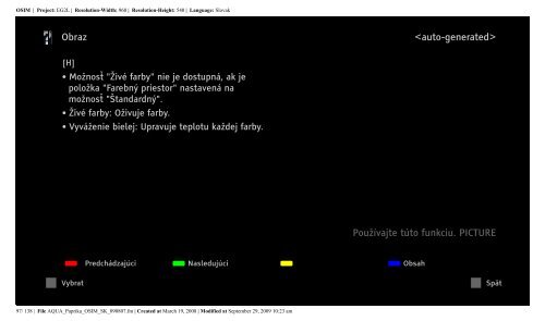 Sony KDL-46Z5800 - KDL-46Z5800 Istruzioni per l'uso Slovacco