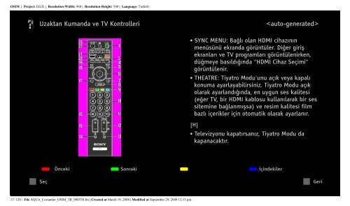 Sony KDL-46W5820 - KDL-46W5820 Istruzioni per l'uso Turco